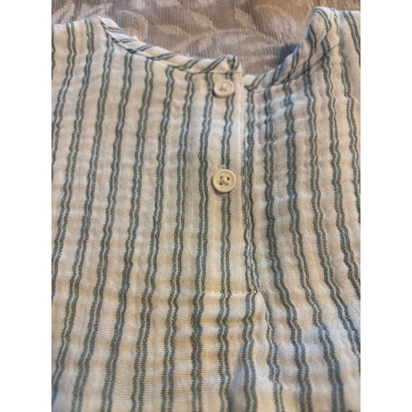 Modern Moments by Gerber Baby Girl Blue Striped Cotton Gauze Flutter Dress 18M - Picture 5 of 10